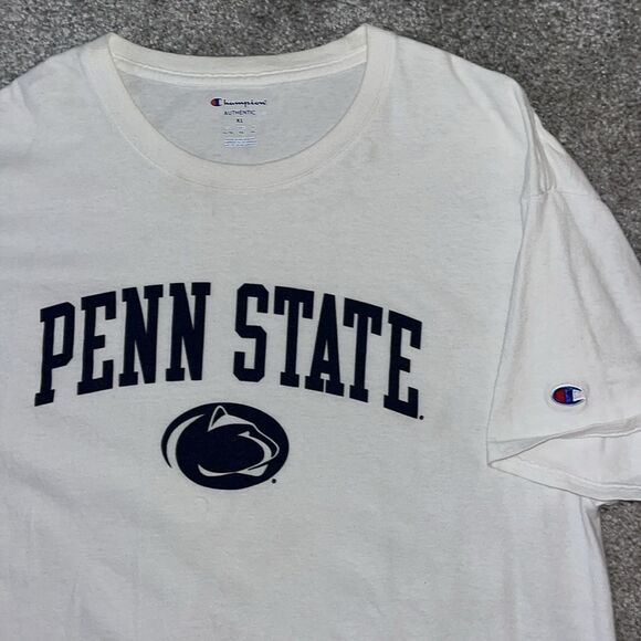 Champion SS men’s Penn State PSU Nittany Lions White out worn used tee T Shirt L - Picture 3 of 3